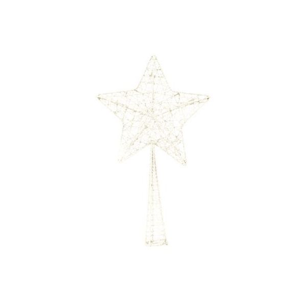 Kerstboompiek Star Glitter Wit 12x4xh28c M Kunststof 