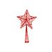 Kerstboompiek Star Glitter Rood 12x4xh28 Cm Kunststof 