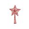 Kerstboompiek Star Glitter Rood 12x4xh28 Cm Kunststof 