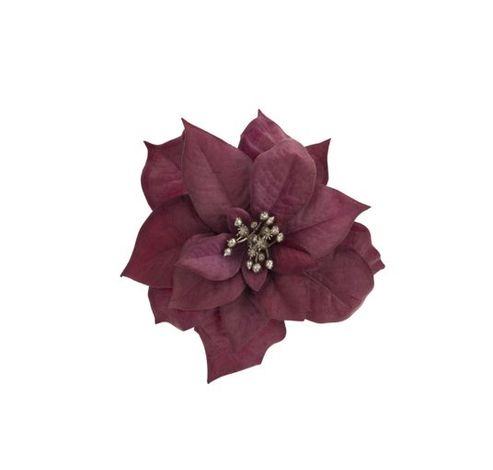 Clip Poinsettia Oud Roze 17x17xh5cm Kuns Tstof  Cosy @ Home