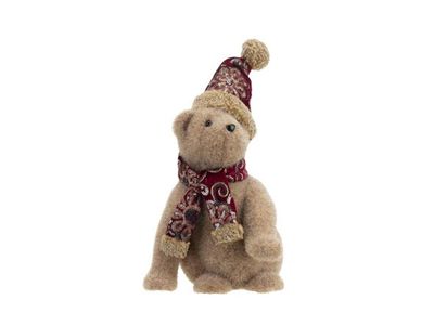 Beer Fur Burgundy Beige 17x15xh28cm Foam 