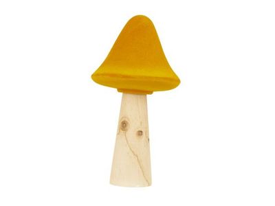Paddenstoel Wood Look Stem Oranje 11x11x H21,5cm Langwerpig Dolomiet