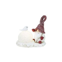 Cosy @ Home Kerstman Bird On Ball Led Excl3lr44 Bat Bordeaux 12x7,5xh12cm Langwerpig Polyre 