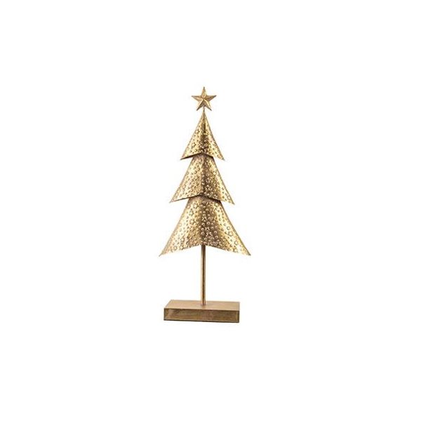 Kerstboom On Foot Goud 26x12xh63,5cm Met Aal 