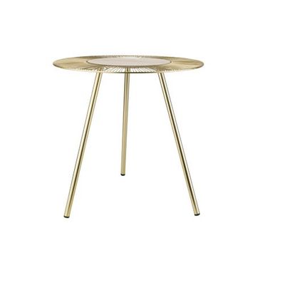 Table D'appoint Tripod Dore 48x48xh49cm Rond Metal  Cosy @ Home