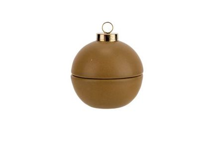 Boule Noel Open It And Find A Tl-holder Camel 7x7xh7,5cm Rond Dolomite
