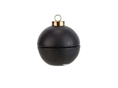 Boule Noel Open It And Find A Tl-holder Noir 7x7xh7,5cm Rond Dolomite