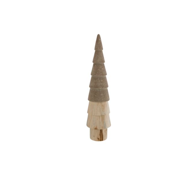 Kerstboom Top Colored Creme 7,5x7,5xh22, 5cm Rond Hout 