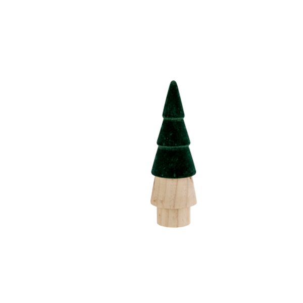 Kerstboom Top Colored Donkergroen 7,5x7, 5xh22,5cm Rond Hout 