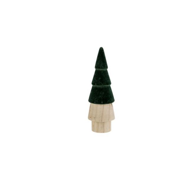 Kerstboom Top Colored Donkergroen 7,5x7, 5xh22,5cm Rond Hout 