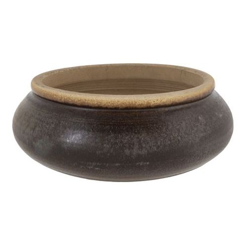 SCHAAL GLAZED CHOCOLAT 29X29XH8CM ROND A  Cosy @ Home