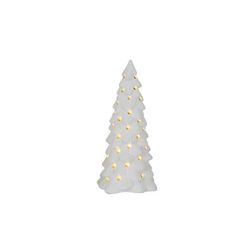 Kerstboom Matt Led Incl. 2xlr44 Battery Wit 8x8xh15,8cm Aardewerk 