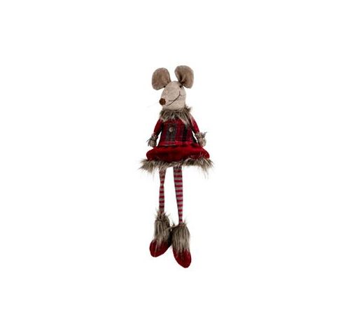 FIGUUR MOUSE GIRL BORDEAUX 18X12XH55CM T  Cosy @ Home