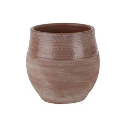 Cosy @ Home Bloempot Cara Top Glazed Oud Roze 17x17x H17cm Rond Aardewerk 