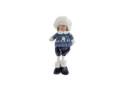 Winterkind Remi Blauw 18x12xh42cm Textie L