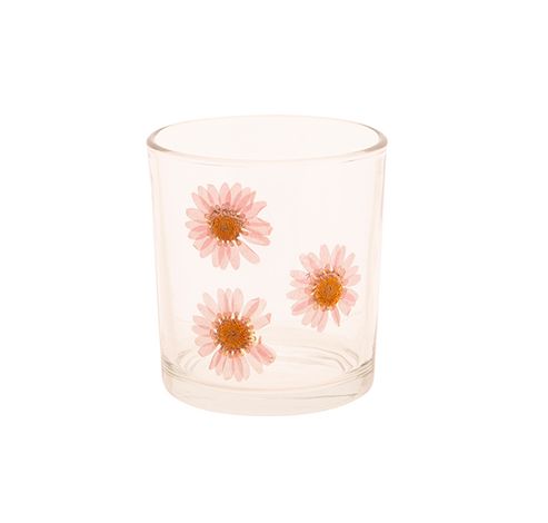 Bougeoir Flowers Transparent 7x7xh8cm Ve Rre  Cosy @ Home