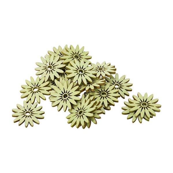 Cosy @ Home Strooideco Set24 Daisies Groen 3cm Hout 