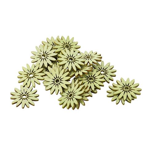 Strooideco Set24 Daisies Groen 3cm Hout   Cosy @ Home