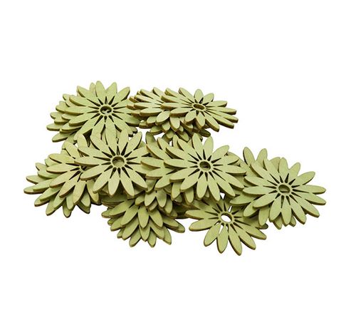 Strooideco Set24 Flowers Groen 5cm Hout   Cosy @ Home