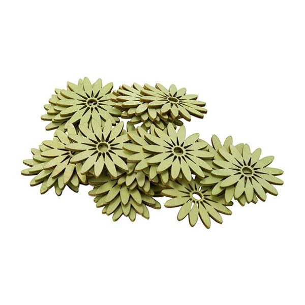 Cosy @ Home Strooideco Set24 Flowers Groen 5cm Hout 