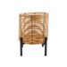 Cosy @ Home Bloempot  Pe Rattan  Zwart 26x26xh30cm R Ond Metaal