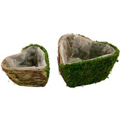 Mand Set2 Rattan-grass 16x16x9cm Natuur 23x23xh11cm Hart 