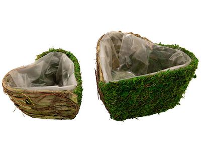 Mand Set2 Rattan-grass 16x16x9cm Natuur 23x23xh11cm Hart