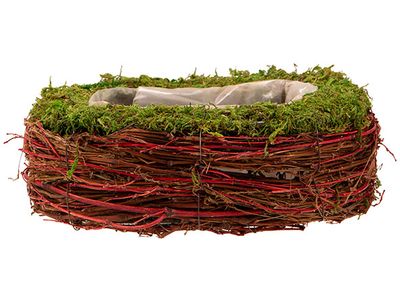 Mand Rattan-grass  Natuur 27x19xh9cm Ova Al