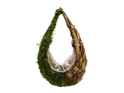 Mand Drop Rattan-grass  Natuur 24x17xh38 Cm Langwerpig