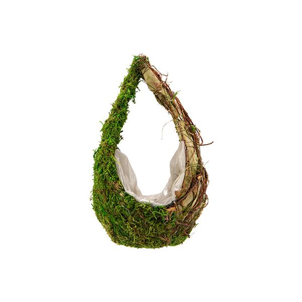 Mand Drop Rattan-grass  Natuur 16x13xh28 Cm Langwerpig 