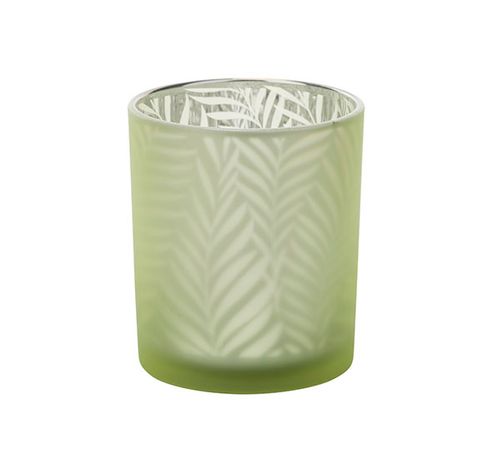 Bougeoir Leaves Vert 7x7xh8cm Verre   Cosy @ Home