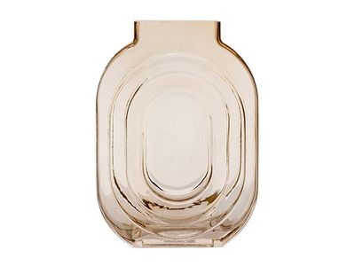 Vaas Retro Bruin 18x7xh25cm Andere Glas 