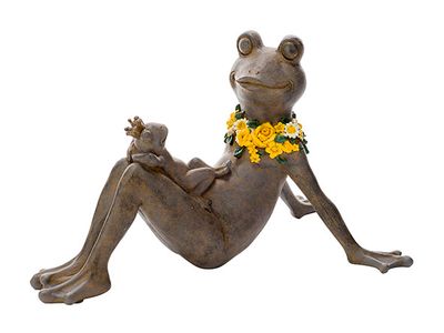 Beeld Frog Sitting Grijs 35,5x21,5xh21,5 Cm Resin