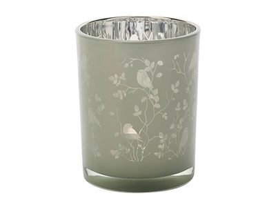 Theelichthouder Birds Groen 10x10xh12,5c M