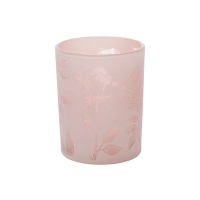 Theelichthouder Roses Roze 10x10xh12,5cm  Glas  Cosy @ Home