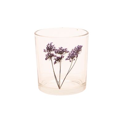 Theelichthouder Lavender Transparant 7x7 Xh8cm Glas  Cosy @ Home