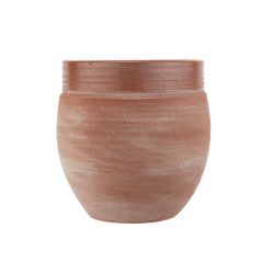 Cosy @ Home Bloempot Cara Top Glazed Oud Roze 23x23x H23cm Rond Aardewerk 