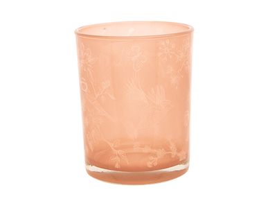 Theelichthouder Birds Roze 10x10xh12,5cm  Glas