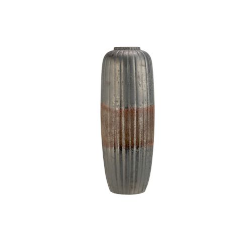 Vase Reactive Copper Anthracite 18,5x18, 5xh50cm Rond Gres  Cosy @ Home