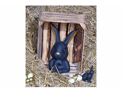 Paasei Set6 Dots Natuur 6cm Kunststof 