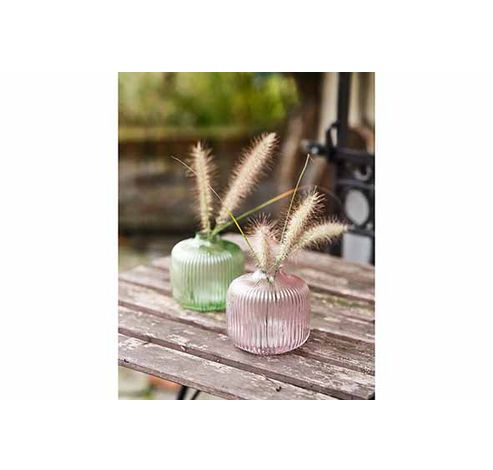 Vase Stripes Rose Pale 11,2x11,2xh10,4cm  Rond Verre  Cosy @ Home