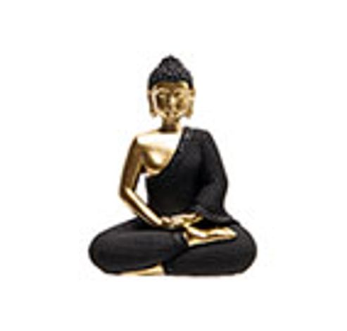 Statue Buddha Brass Noir 23,5x12xh28cm A Utre Polyresine  Cosy @ Home