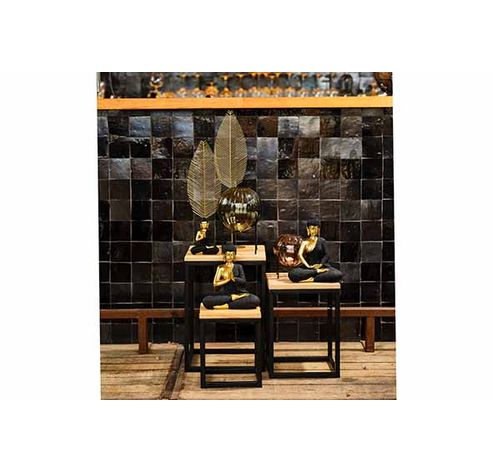 Statue Buddha Brass Noir 23,5x12xh28cm A Utre Polyresine  Cosy @ Home