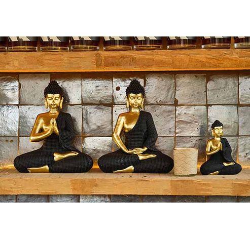 Statue Buddha Brass Noir 23,5x12xh28cm A Utre Polyresine  Cosy @ Home