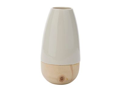 Vase Wood Look Bottom Blanc 10,6x10,6xh2 0,2cm Rond Dolomite