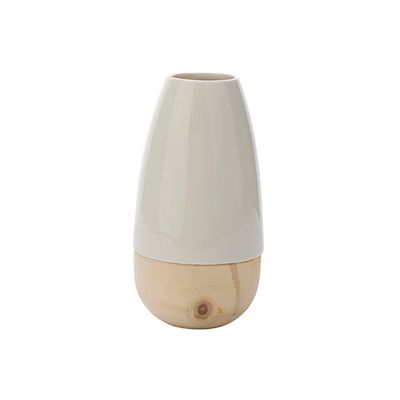 Vase Wood Look Bottom Blanc 10,6x10,6xh2 0,2cm Rond Dolomite  Cosy @ Home