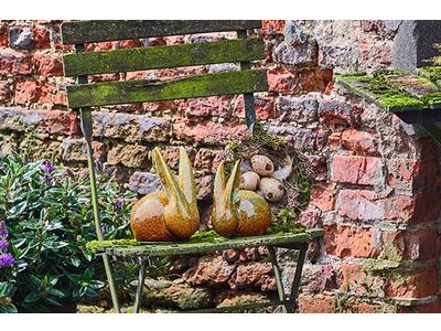 Konijn Bicolor Glazing Mosterd 15x10,5xh 14,5cm Langwerpig Keramiek