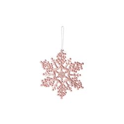 Sneeuwvlok Hanger Glitter Roze 13x13xh13 Cm Kunststof 