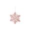 Sneeuwvlok Hanger Glitter Roze 13x13xh13 Cm Kunststof 