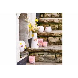 Cosy @ Home Cachepot Pink Butterflies Blanc 11x11xh9 Cm Rond Dolomite 